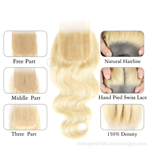 Fashion 613 full lace wig Bundles with Closure Body Wave Remy Human Hair Weave Honey Blonde 100% virgin human hair bundles